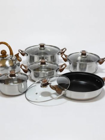 12pcs Stainless Steel Serving Pots