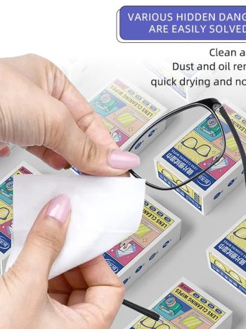100pcs Disposable Lense Cleaning Wipes Scratch-free Phone Screen Monitors Mirror Glass Wipes
