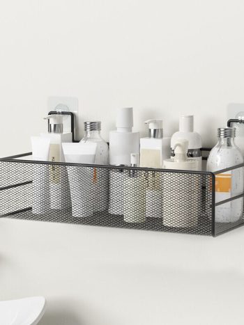 Wall-Mounted Meshed Multipurpose Organizer With Hooks