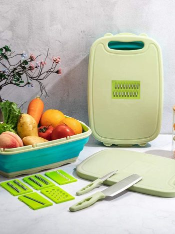 9in1 Multifunctional Cutting Board With Collapsible Strainer