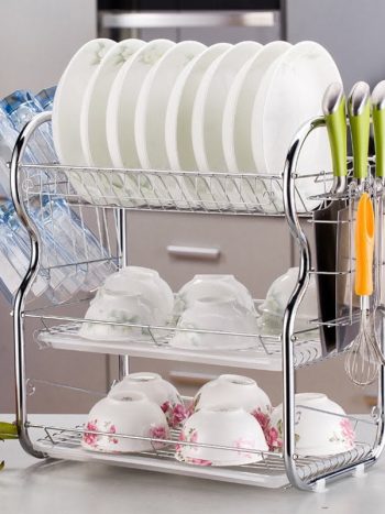 3 Layer Stainless Steel Dish Draining Rack-1604