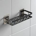 Plastic Wallmounted Black Bathroom Organizer || Kisasahome