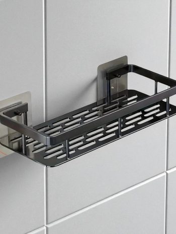 Plastic Wallmounted Golden Black Bathroom Organizer