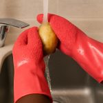 Silicone Scrubbing Gloves for dishwashing and kitchen cleaning
