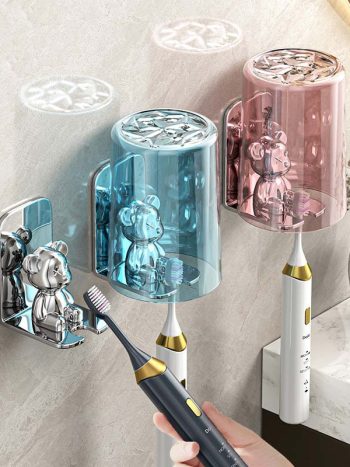 Wall Mounted Toothbrush Holder Cup