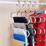 Trouser Hanger, 5 Layer Multifunctional Clothes Hangers, Stainless Steel, Rustproof