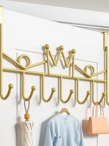 7 Slot Golden Over the Door Hanger 7 Slot Over the Door Hanger Durable Stainless Steel Sturdy Rustproof