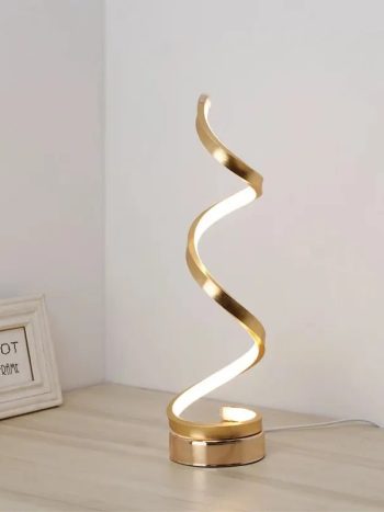 Golden Vertical Spiral Table Lamp