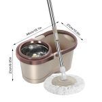 Metallic Magic Spin Mop, Automatic Spin Mop with a Bucket, Microfibre Rotating Mop