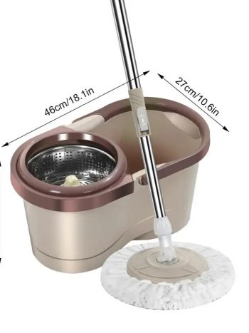 Metallic Magic Spin Mop, Automatic Spin Mop with a Bucket, Microfibre Rotating Mop