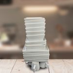 24Pcs Ceramic Dinner Set - Square, White