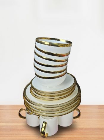 24Pcs  Dinner Sets with Golden Lining