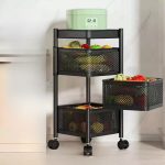 3 Tier Square Rotating Fruit Vegetable Rack | Kisasahome Kenya