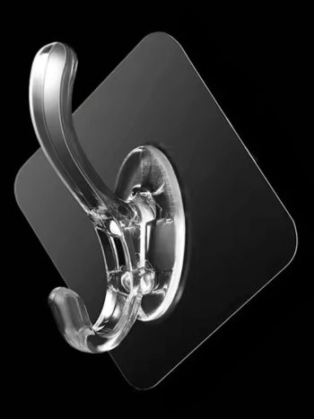 10pcs Clear Double Prong Sticky Wall Hooks Waterproof No Drill — Kisasahome Kenya