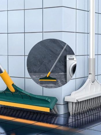 Long Handle Floor Scrubbing Brush with Squeegee 2-in-1 | Kisasahome Kenya