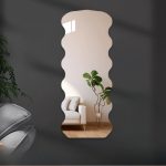 Serrated Shaped Foldable Peel and Stick Mirror (45x120cm)