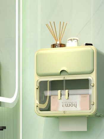 Waterproof Wall mounted Toilet Paper Holder With Double Door