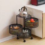 3 Tier Round Design Rotating Fruit Vegetable Rack