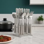 24-Piece Gold Stainless Steel Cutlery Set with Stand | Kisasahome Kenya
