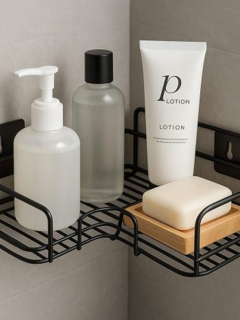Hard Metallic Bathroom Corner Shelf Organizer