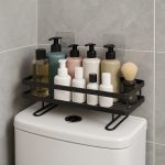 Self Adhesive Wall Mounted  Aluminium Over The Toilet Bathroom Organizer