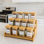 12pcs Spice Jar With Bamboo Stand and Lables