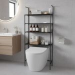 Over The Toilet Storage Rack / Bathroom Shelf Canvas & Metal Frame 3-Tier | Kisasahome Kenya