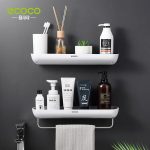 Plastic Bathroom Shelf Storage Rack with Towel Bar