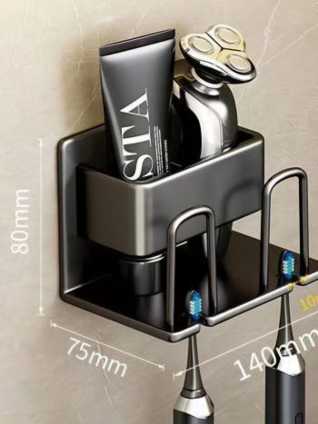 2 Cups Metallic Toothbrush Holder