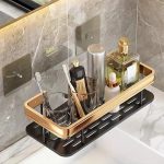 Wallmounted Golden Black Bathroom Organizer