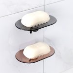 Acrylic Wall Soap Holder with Hooks, Punch Free, Self Adhesive, Waterproof, High Quality PP Material