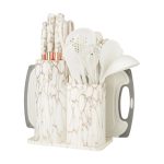 25Pcs Silicone Kitchen Utensils Set Marble Holder | Kisasahome Kenya