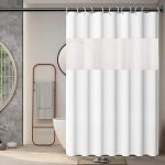 Waterproof Shower Curtain with Transparent Window + Hooks | Kisasahome Kenya