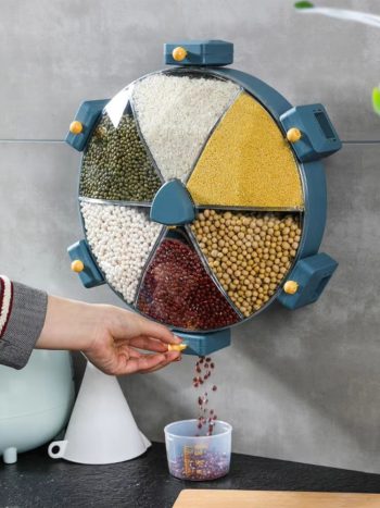 6-Grid Wall-Mount Rotating Cereal Dispenser | Kisasahome Kenya