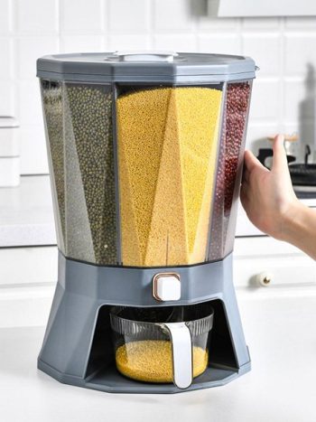 4-Compartment Rotating Cereal & Grain Dispenser 360° | Kisasahome Kenya