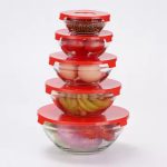 5-Piece Glass Bowl Set with Lids Stackable | Kisasahome Kenya