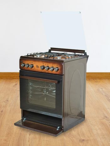 BjS 3 Gas+1 Electric Plate 60by60 Free Standing Cooker - Brown (Elegance)