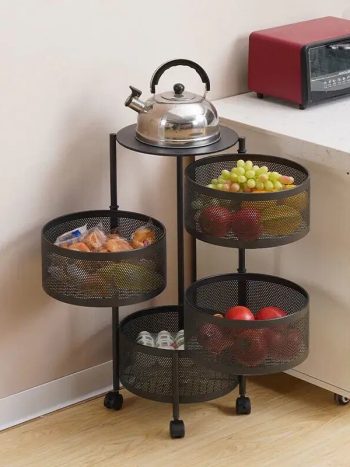 4 Tier Round Rotating Fruit Vegetable Rack | Kisasahome Kenya