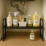 Expandable Under-Sink Shelf Organiser Black Steel | Kisasahome Kenya