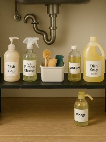 Expandable Under-Sink Shelf Organiser Black Steel | Kisasahome Kenya