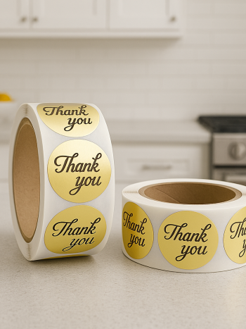 Gold Thank You Stickers Roll 500pcs Business | Kisasahome Kenya