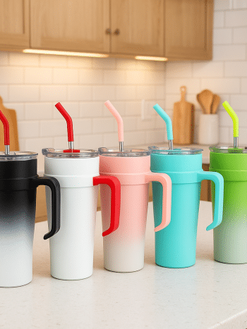 1200ml Stainless Steel Insulated Travel Mug with Straw | Kisasahome Kenya