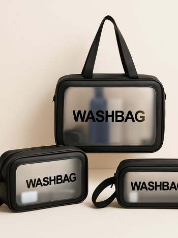 Waterproof Wash Bag Set 3pcs Clear PVC Toiletry Pouch | Kisasahome Kenya