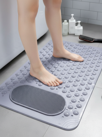 Non-Slip Shower Mat with Foot Scrubber 50x80cm — Kisasahome Kenya