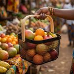 Metallic Groceries Basket / Fruit Mesh Storage 24x24x18cm Kitchen | Kisasahome Kenya