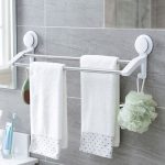 Towel Bar Wall Mounted Double Rail No-Drill Suction | Kisasahome Kenya