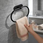 Black Metallic Towel Ring Wall Mounted No-Drill | Kisasahome Kenya