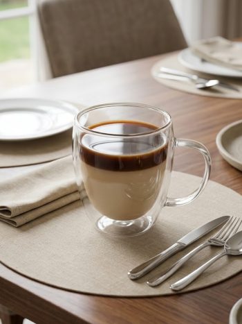 Double Walled Glass Mug with Handle Borosilicate | Kisasahome Kenya
