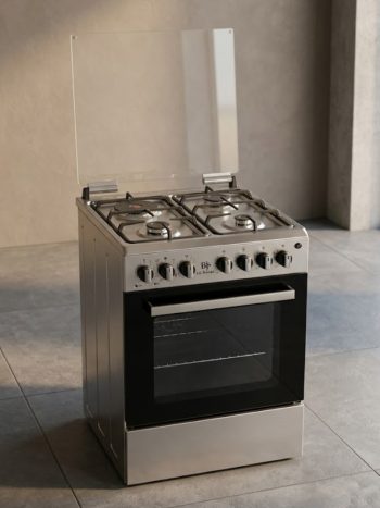 BJ's 60x60 Free Standing Cooker 3 Gas+1 Electric Turbo Fan | Kisasahome Kenya-Inox (Elite)