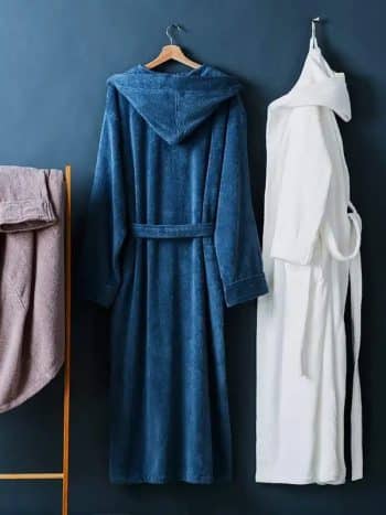 Hooded Cotton Bath Robe with Belt and Pockets | Kisasahome Kenya